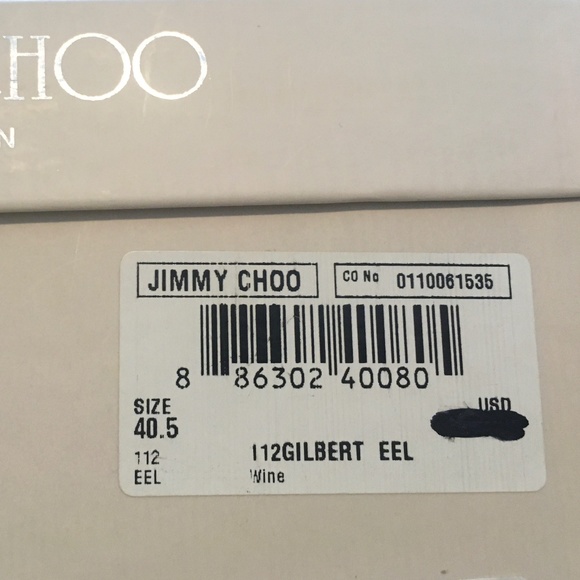 Jimmy Choo wine Gilbert Eel size 40.5 - Picture 5 of 6
